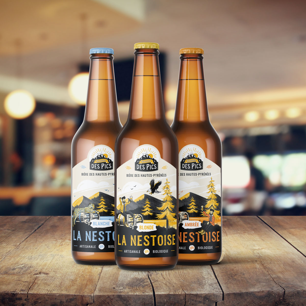 illustration bouteille étiquette brasserie