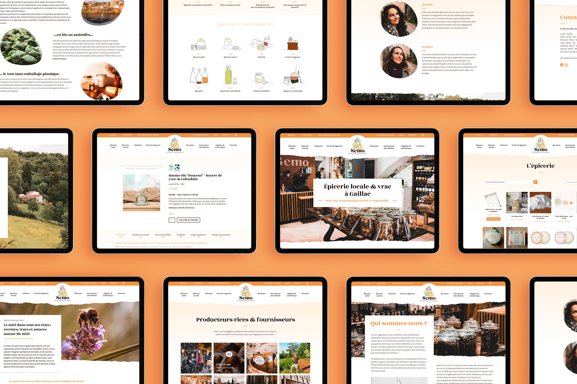 présentation site internet epicerie locale et vrac semo