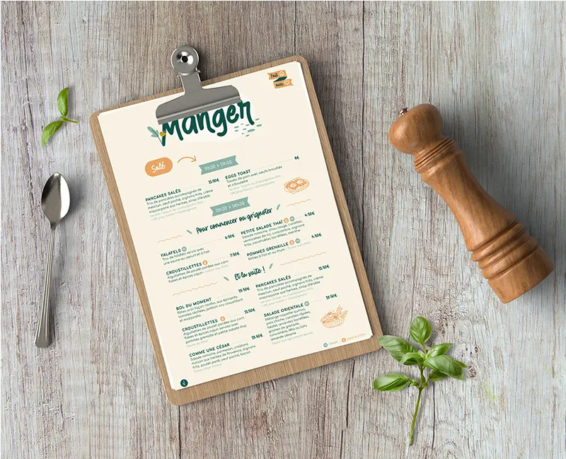 Design carte menu le Natura