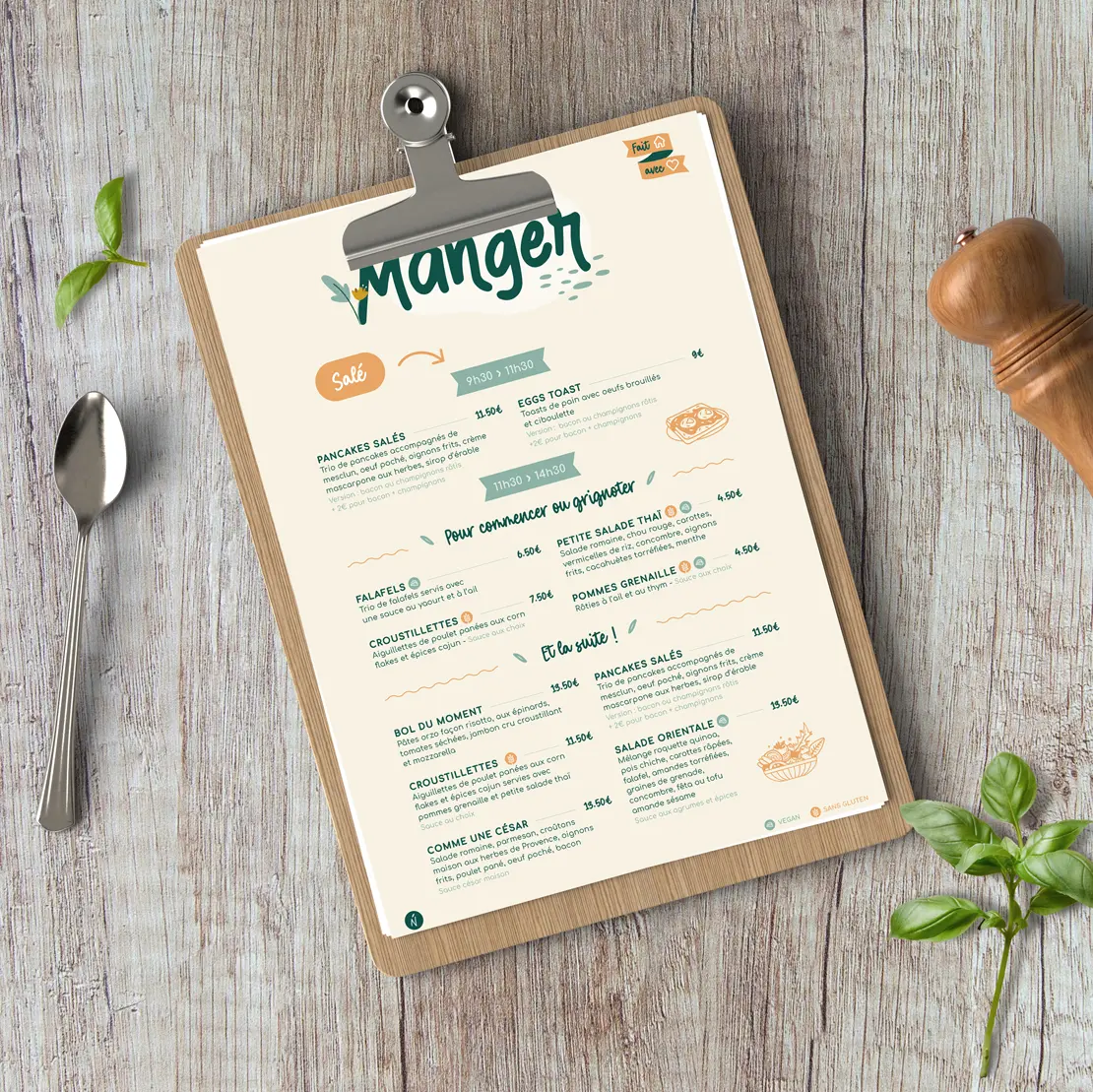 création menu restaurant