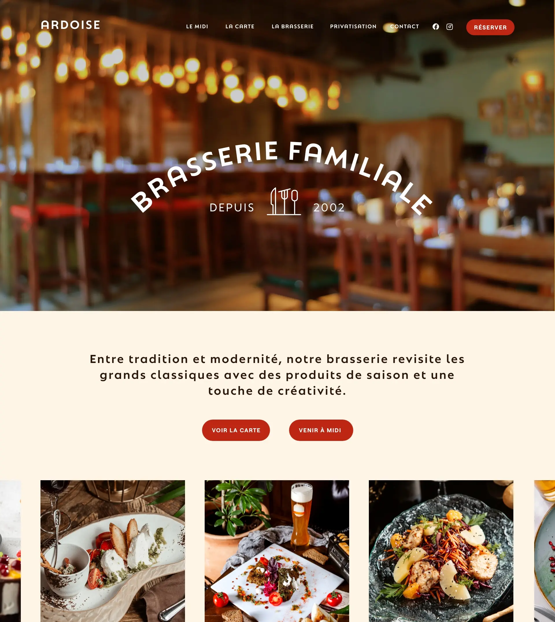 Modèle de site pour Pour les brasseries, restaurants familiaux et établissements de cuisine française.