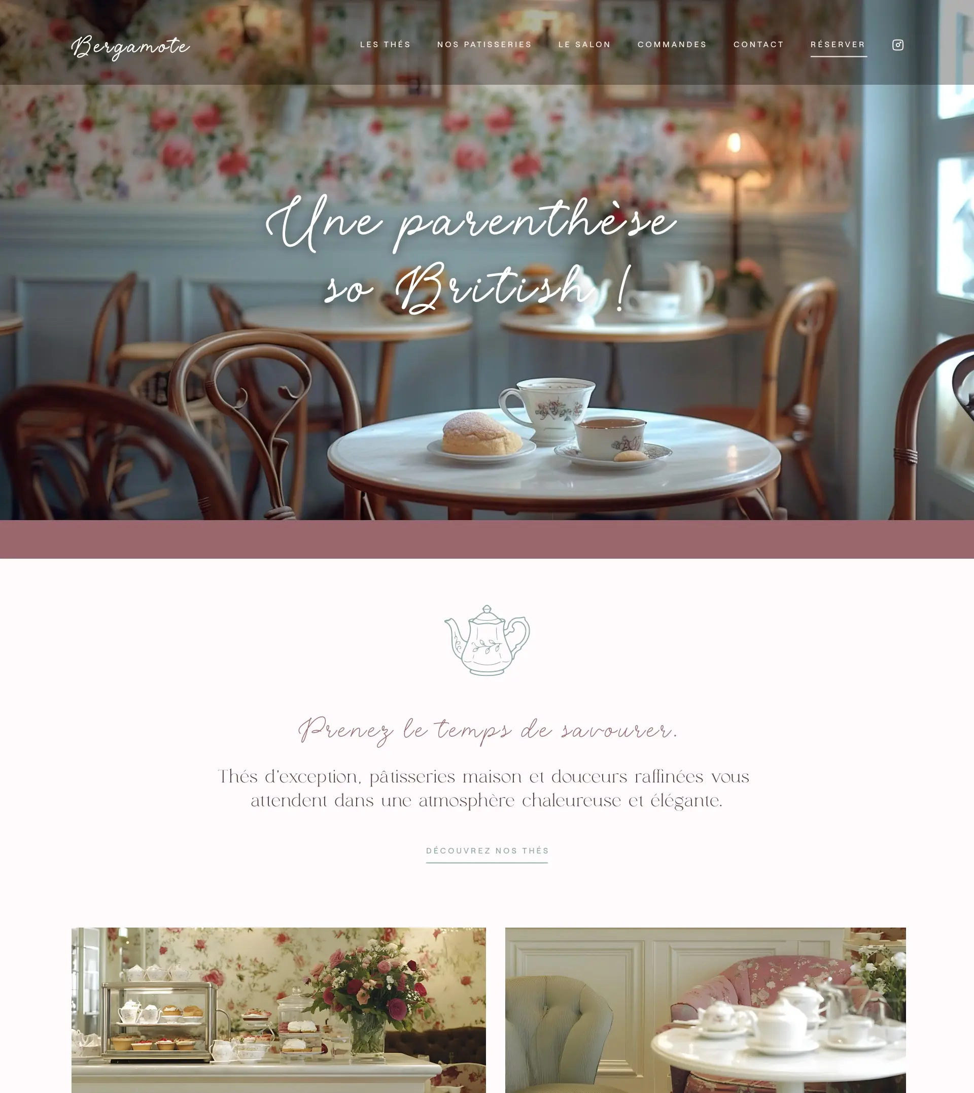 Modèle de site pour Pour les salons de thé, pâtisseries et maisons de desserts.